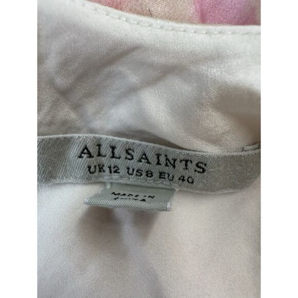 AllSaints Melody Marea Sunset Tie-Dye Silk Slip Dress Watercolor Midi sz 8 US - Picture 13 of 15